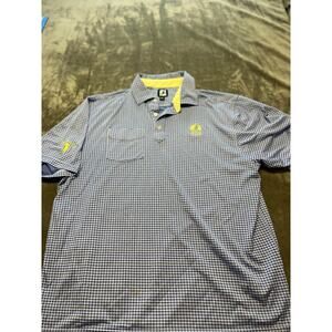 FJ Blue / White Check‎ Short Sleeve Polo Shirt Size XL Ross Bridge